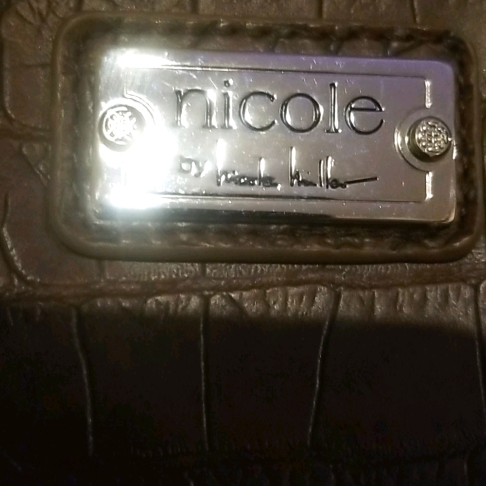 Nicole Miller crocodile print purse - Picture 2 of 6
